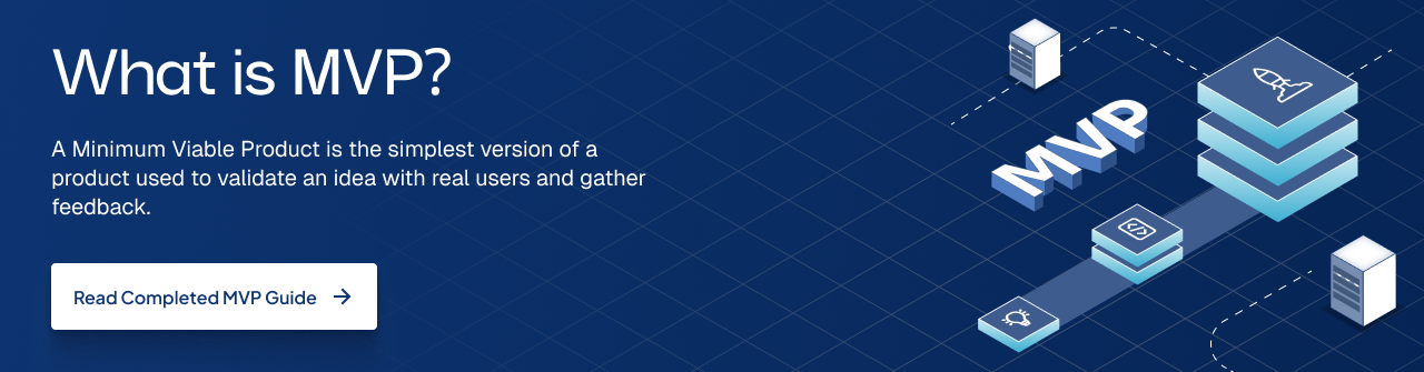 What is an MVP banner explaining minimum viable product development and idea validation